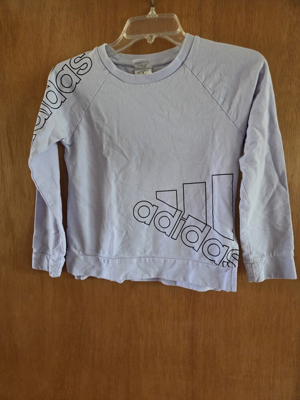 adidas Light Lavender Long Sleeve Logo Tee for Kids
